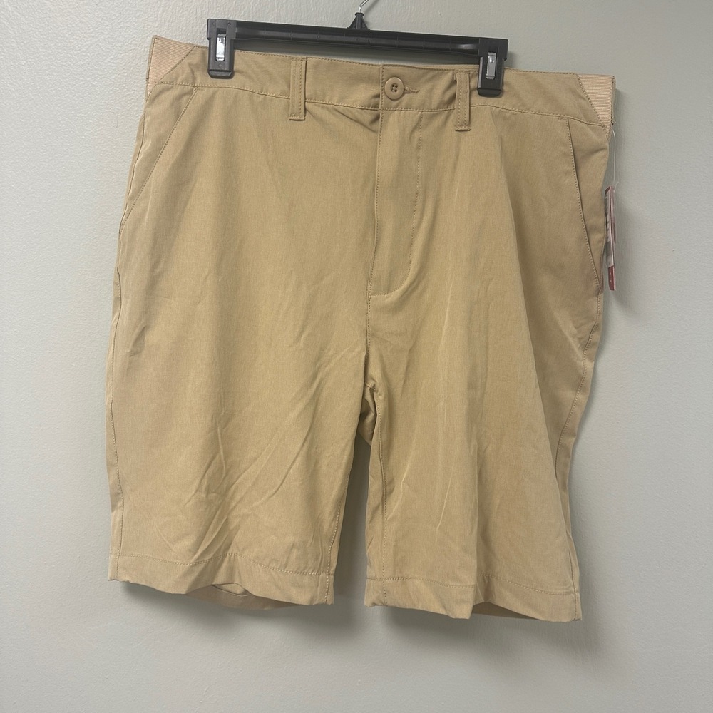 Hallstatt Mens Khaki Performance Shorts Size 38 10" inseam Breathable NWT